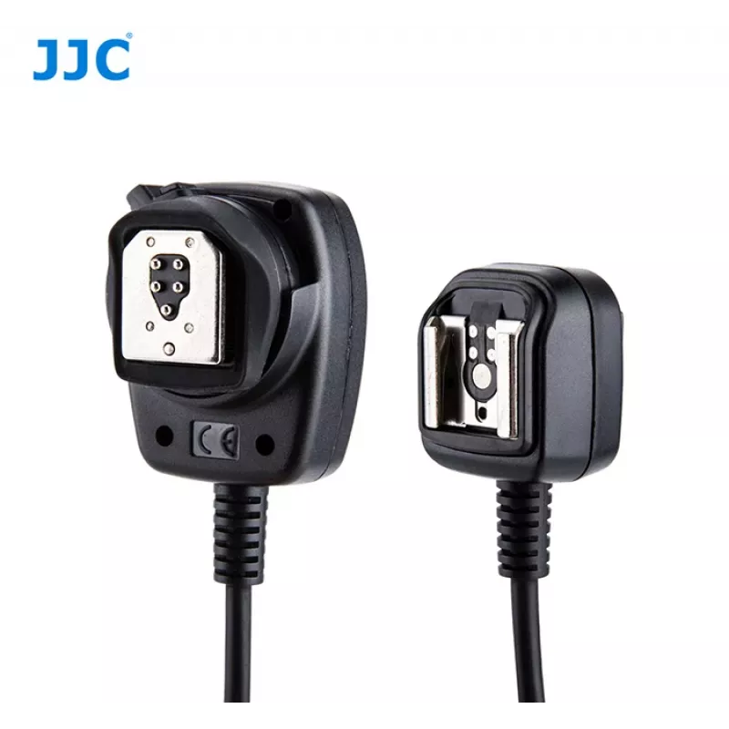 JJC FC-E3 Off-Kamera TTL-Blitz-Synchronkabel für Canon EOS, 1,3 m Spiralkabel, E-TTL II Durchschleifung