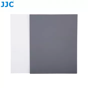 JJC GC Series 2-in-1 Fotografie-Kalibrierungskarten-Set – 18% Graukarte & Weißabgleichkarte, 20 x 25 cm, robustes Kunststoff, mit Trageband