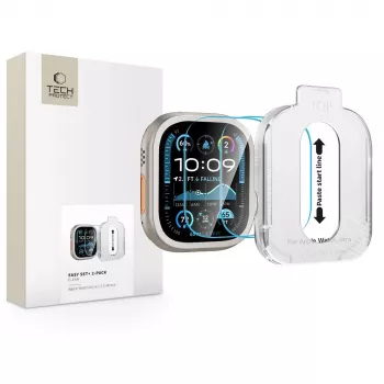 Tech-Protect Easy Set+ Displayschutz für Apple Watch Ultra 1/2/3 (49 mm), 2er-Pack