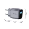 TECH-PROTECT POWERVISION NC45W-GAN 1-Port-Netzladegerät PD 45W Dunkelgrau