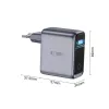 TECH-PROTECT PowerVision NC100W GaN 100W 3-Port USB-C PD & USB-A QC3.0 Wandladegerät - Dunkelgrau