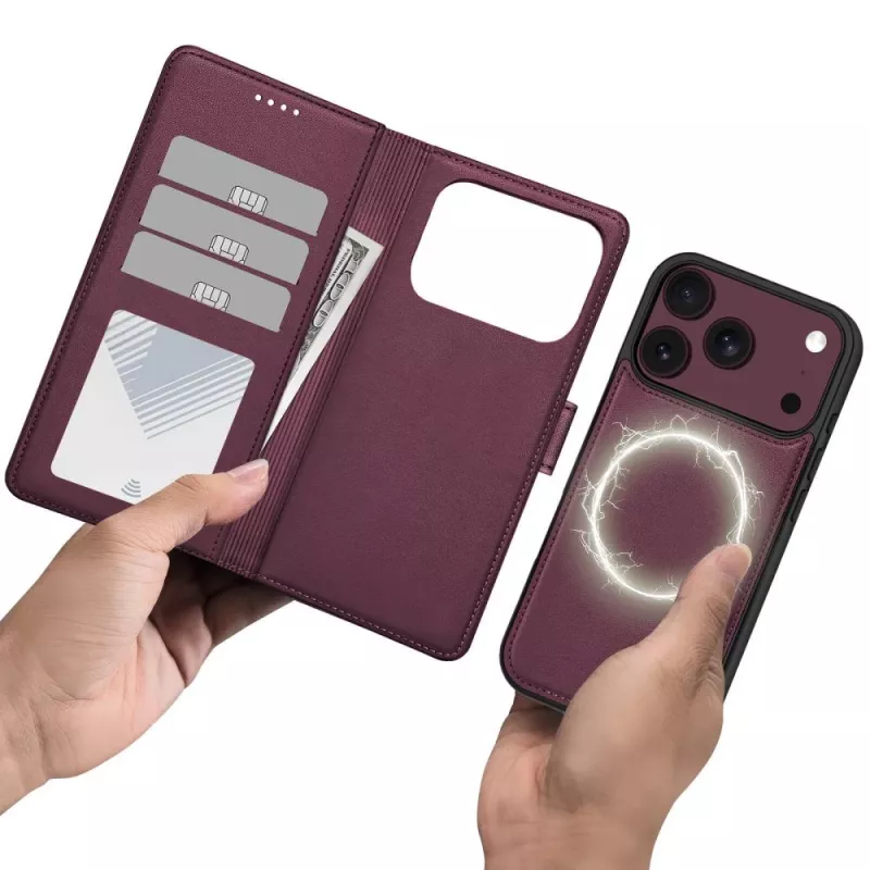 TECH-PROTECT MagSafe Wallet-Hülle für iPhone 17 Pro / 18 Pro, Maulbeer