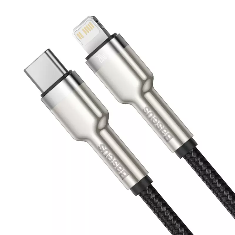Baseus Cafule USB-C auf Lightning PD 20W Schnellladekabel 0,25 m Schwarz