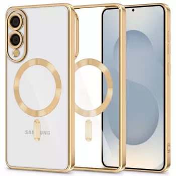 Tech-Protect Magflex MagSafe Samsung Galaxy S25 Edge Hülle Shiny Gold