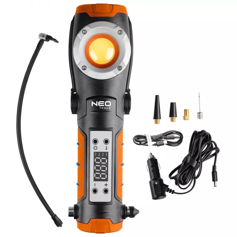 NEO TOOLS 800 lm Akku-Arbeitsleuchte mit integriertem Luftkompressor