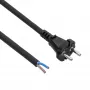 Akyga AK-OT-06S Gummi-Netzkabel H05RR-F 2 x 1,5 mm², CEE-7/17-Stecker auf offenes Ende, 5 m, schwarz