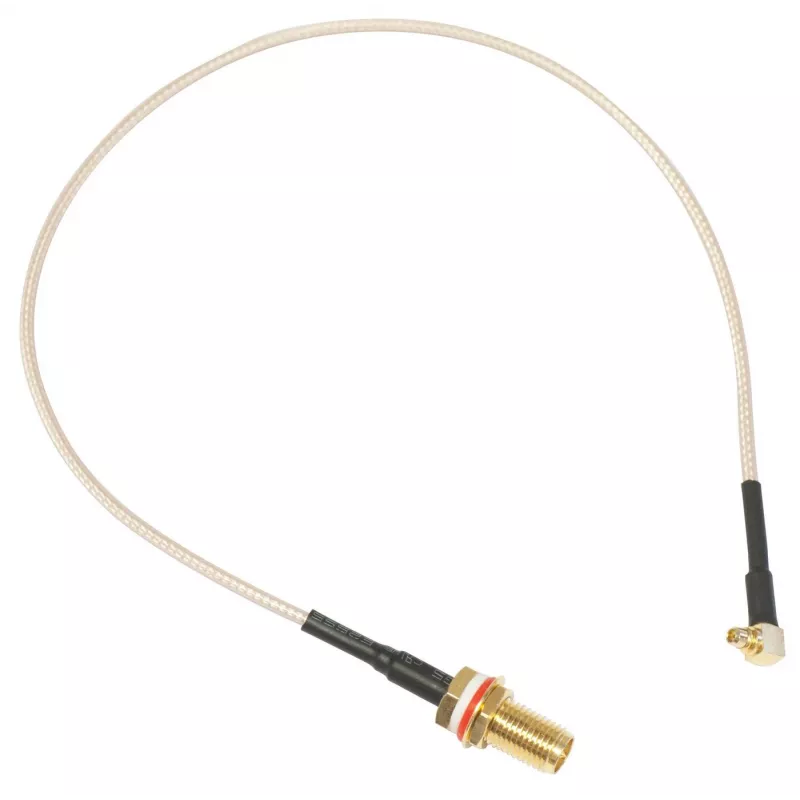 MikroTik ACMMCXRPSMA 0,26 m MMCX auf RP-SMA Stecker Koaxial-Pigtail-Kabel, 50 Ohm, RG178, Schwarz