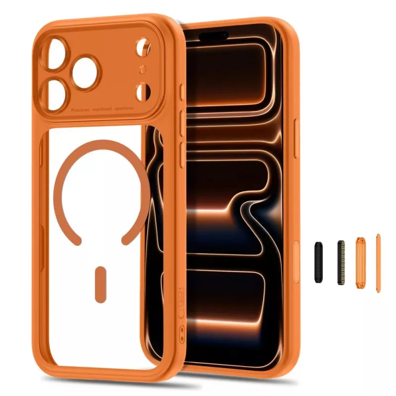 TECH-PROTECT MagPeak MagSafe Clear Case für iPhone 17 Pro / 18 Pro - Cosmic Orange