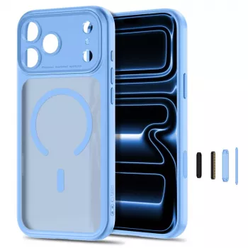 TECH-PROTECT MagPeak MagSafe-Hülle für Apple iPhone 17 Pro / 18 Pro, Matt Hellblau