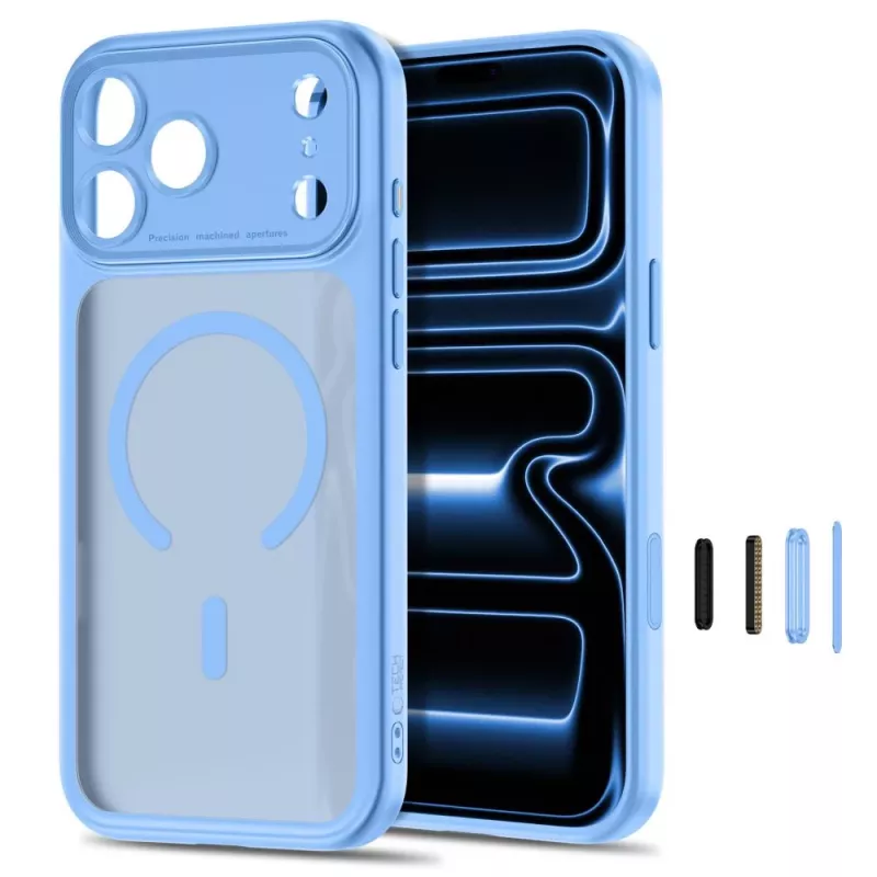 TECH-PROTECT MagPeak MagSafe-Hülle für iPhone 17 Pro Max / 18 Pro Max, Matt Hellblau