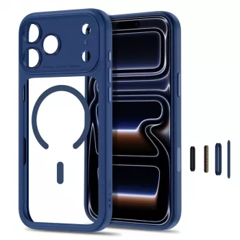 TECH-PROTECT MagPeak MagSafe Clear Case für iPhone 17 Pro Max / 18 Pro Max – Tiefblau