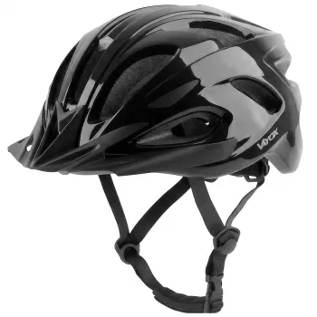 Vayox Speed LED Fahrradhelm, glänzend Schwarz, Größe L (58-61 cm)