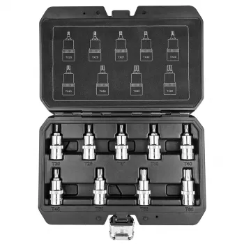 NEO TOOLS Torx-Bits auf Steckschlüssel 55 mm, 9-teiliges Set