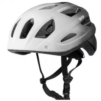 Vayox Active Fahrradhelm mit LED-Licht, Weiß-Schwarz, Größe M (54-58 cm)