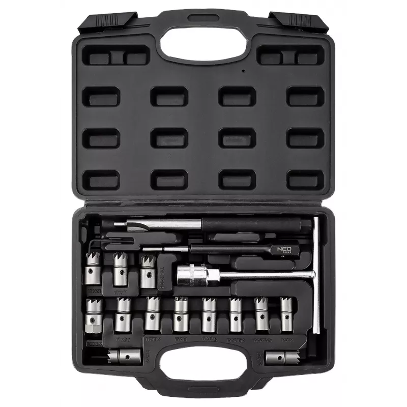 NEO TOOLS 11-885 Injektorsitz-Reinigungsschneider - 17-teiliges Set