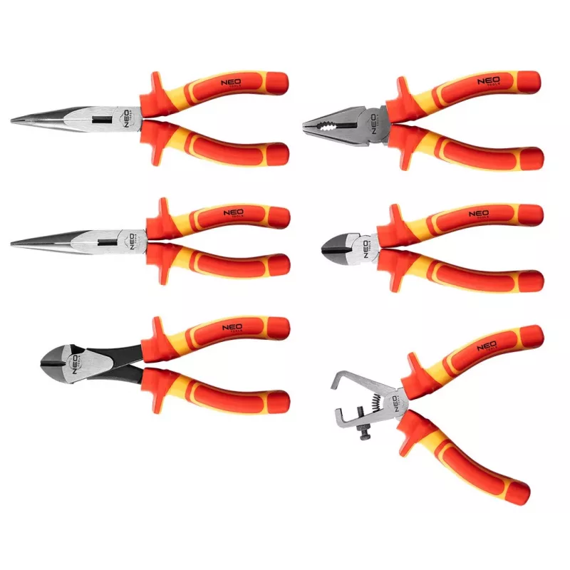 NEO TOOLS Elektriker-Rucksack 31-teilig, 30 isolierte Werkzeuge, robustes 600D-Polyester, wasserdichte Basis, 15 kg Belastung, Schwarz/Rot