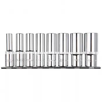 NEO TOOLS 1/2 Lang-Vielzahn-Steckschlüssel, 8er-Set