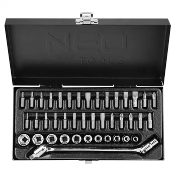 NEO TOOLS 1/4 Steckschlüsselsatz, 41 Stk.