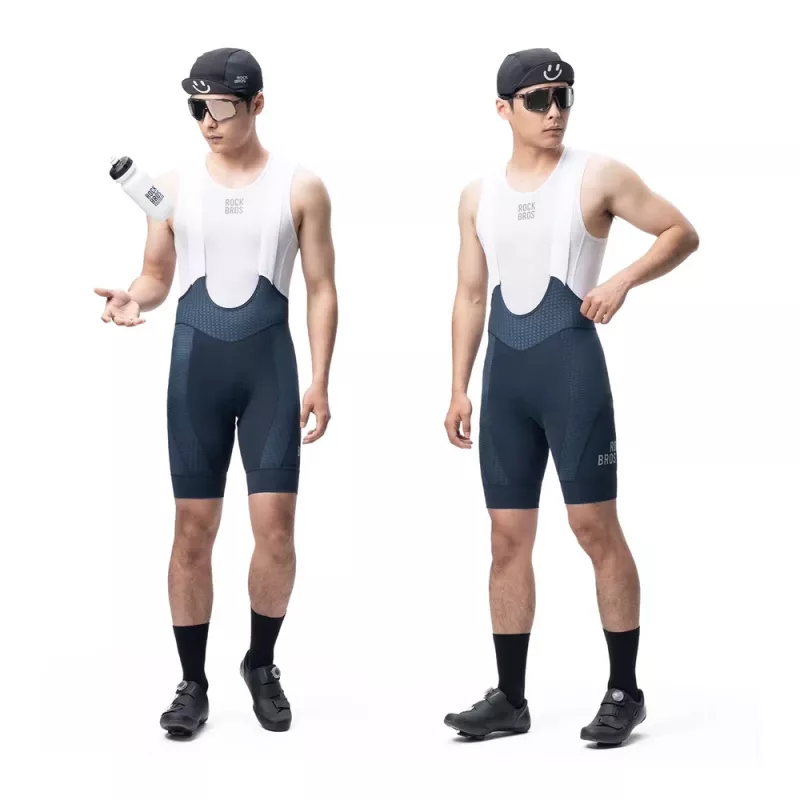 ROCKBROS YDDK009 Herren-Radtrikot mit 3D-Gel-Polster, Dunkelblau, Größe XL