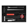 NEO TOOLS TOP-11-819 7-teiliges Windschutzscheiben-Entfernungsset mit 22 m Vierkantdraht, Drahtgriffen, Einfädler, Ahle, Trimwerkzeug, Drahtgriff, Kunststoffkoffer