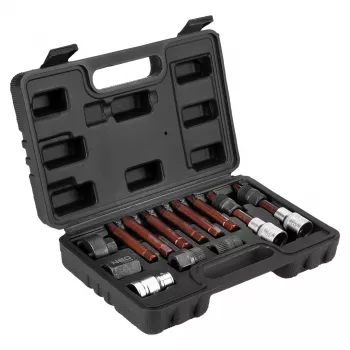NEO TOOLS Abzieher-Set für Freilauf-Riemenscheiben der Lichtmaschine, 13-teilig, Chrom-Vanadium-Stahl, 1/2 Zoll Antrieb, Spline-/Torx-/Inbuseinsätze