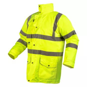 NEO TOOLS 5-in-1 Warnschutz-Isolationsjacke mit hoher Sichtbarkeit, Gelb, Größe XL