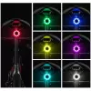 ROCKBROS Q1 Fahrrad-Rücklicht, 7 LED-Farben, mit USB-C-Kabel, Schwarz