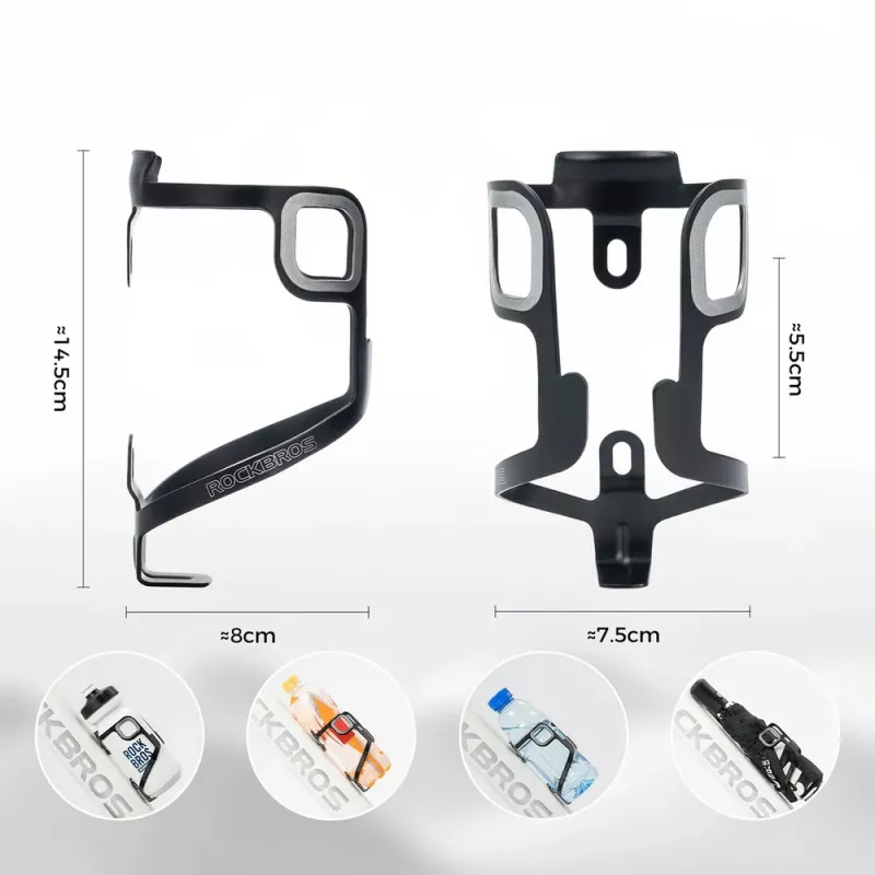 ROCKBROS BBC2504 Ultralight-Fahrradflaschenhalter aus Aluminiumlegierung - Schwarz