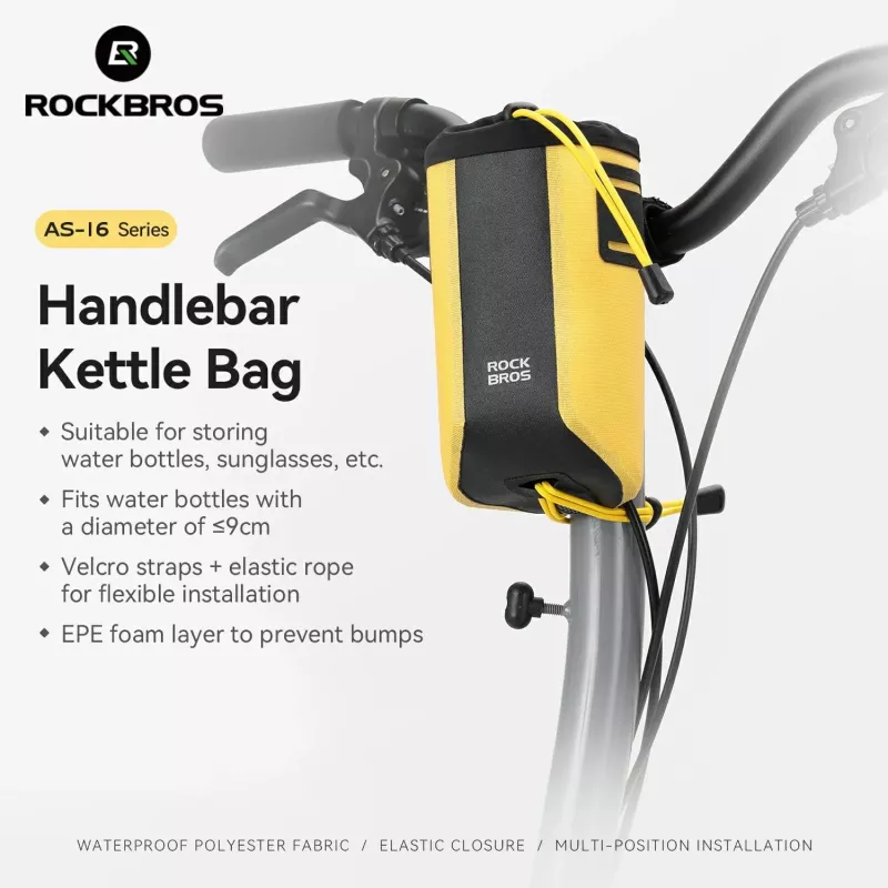 Rockbros AS-162 wasserdichte Lenkertasche für Flaschen - Gelb