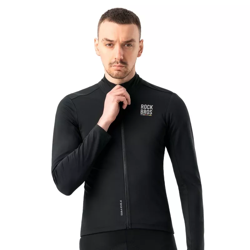 ROCKBROS ROAD TO SKY Winddichte Thermische Fahrradjacke TLWT001 - Schwarz - S