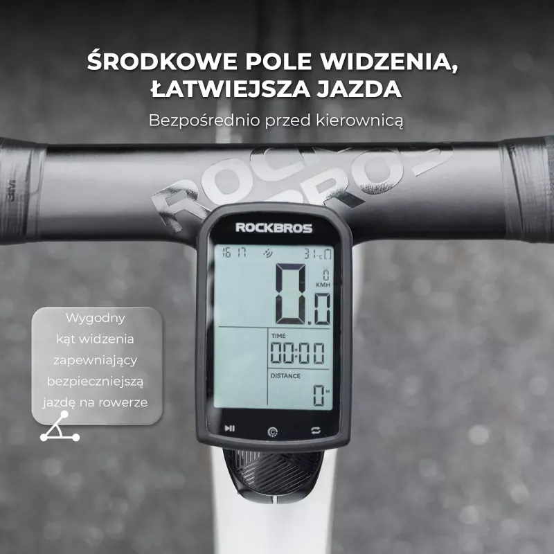 ROCKBROS WT-2 Out-Front Fahrradcomputer-Halterung mit verstecktem AirTag-Fach, Aluminium, Schwarz, Garmin/Wahoo/Bryton-Adapter