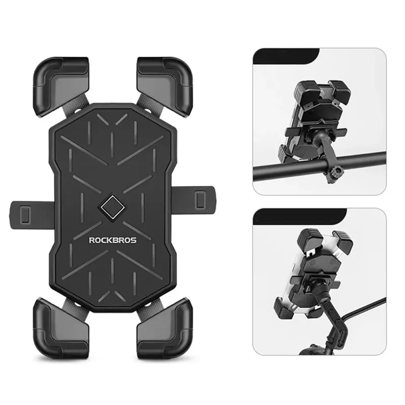 ROCKBROS HW-117 Klemmen-Lenker-Halterung für Smartphones - Schwarz-Grau