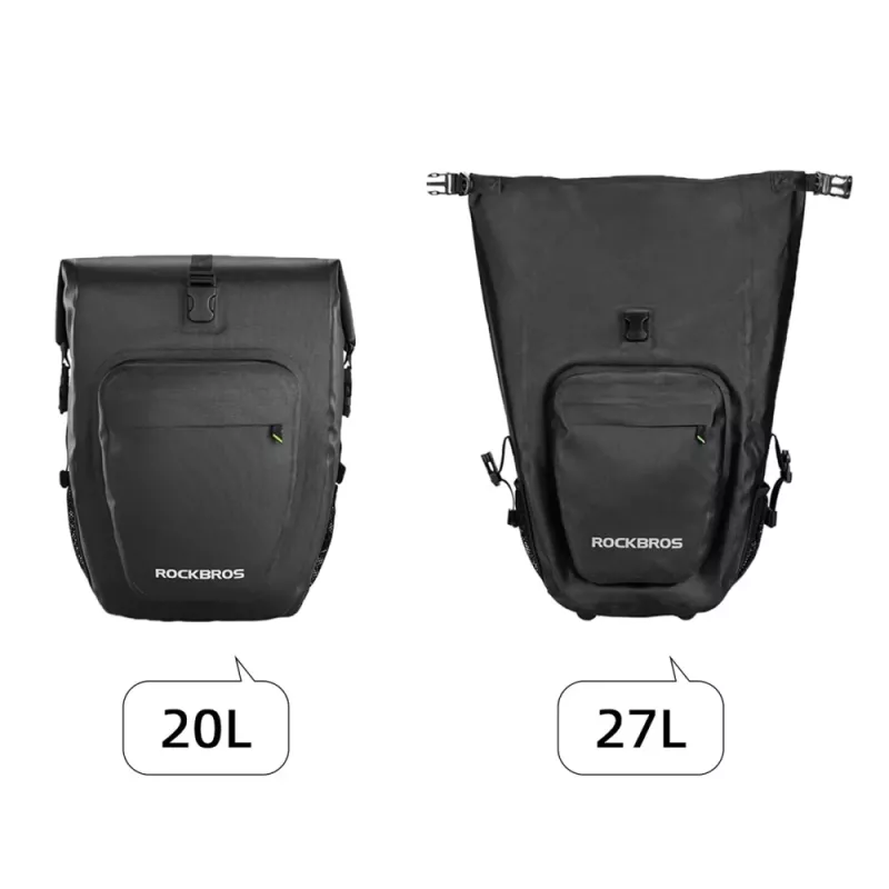 ROCKBROS AS-001 Wasserdichte Fahrrad-Gepäckträgertasche 27L Schwarz