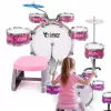 SUPRIMO K-DRUMS 3 Pink Kinder-Schlagzeug mit Hocker und Stöcken