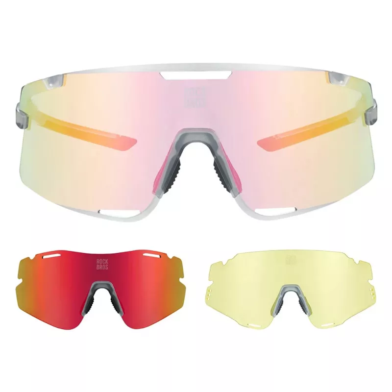 Rockbros SP338 Road To Sky Fahrradbrille mit wechselbaren Gläsern - Grau