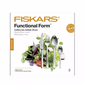 Fiskars Functional Form 24-teiliges Besteckset aus mattem Edelstahl