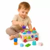 LEAN TOYS Holz Montessori Lernspielzeug Sortierer auf Rädern Formen und Zahlen