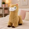 LEAN TOYS Plüsch-Alpaka-Lama Kuscheltier Stofftier weiches Fell Creme 38 cm