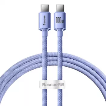 Baseus USB-C auf USB-C Crystal Shine 100W PD Schnelllade- und Datenkabel, 1,2 m, Lila