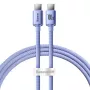 Baseus USB-C auf USB-C Crystal Shine 100W PD Schnelllade- und Datenkabel, 1,2 m, Lila