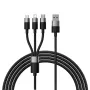 Baseus StarSpeed USB 3-in-1 Multi-Ladekabel USB-C + Micro USB + Lightning 3.5A 1,2m Schwarz