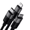 Baseus StarSpeed USB 3-in-1 Multi-Ladekabel USB-C + Micro USB + Lightning 3.5A 1,2m Schwarz