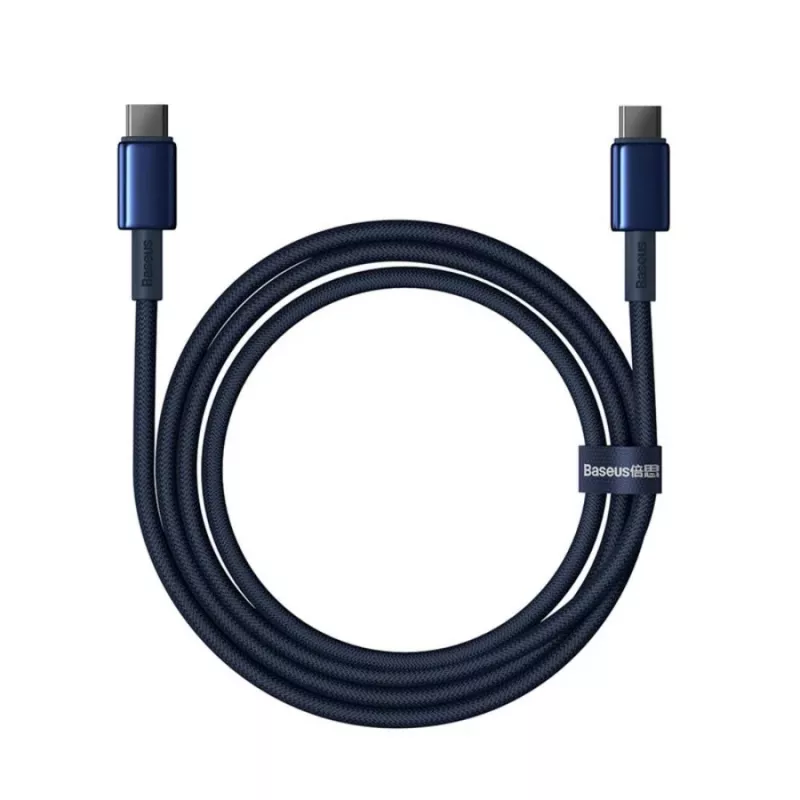 Baseus Tungsten Gold USB-C auf USB-C Kabel 100W PD 1m Blau