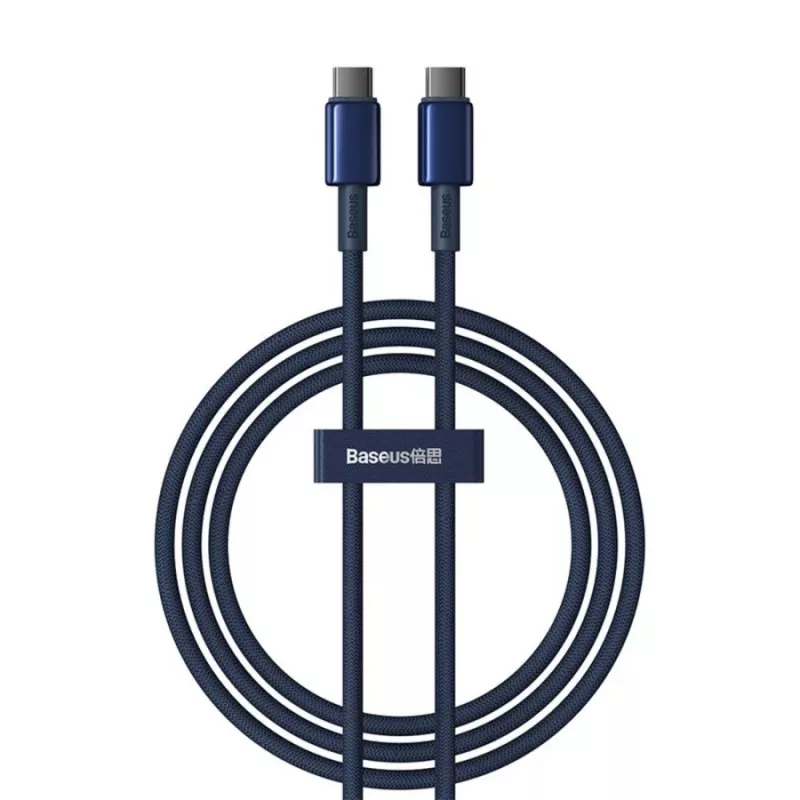Baseus Tungsten Gold USB-C auf USB-C Kabel 100W PD 1m Blau