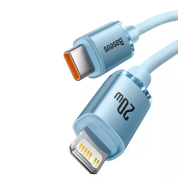 Baseus Crystal Shine USB-C auf Lightning Kabel 20W, 1,2m, Blau