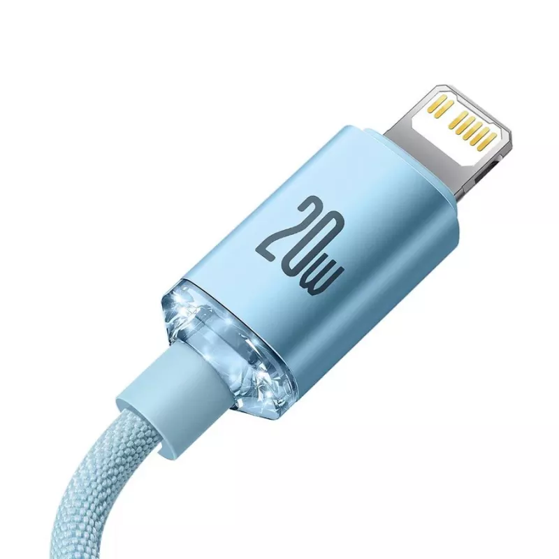Baseus Crystal Shine USB-C auf Lightning Kabel 20W, 1,2m, Blau