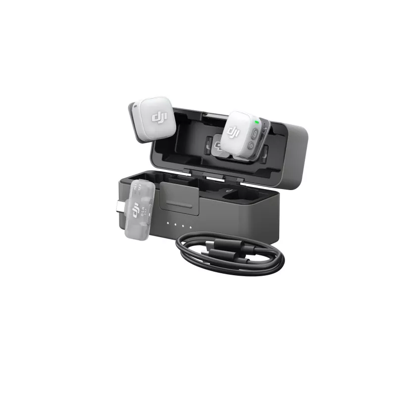 DJI Mic Mini 2 Drahtloses Mikrofonsystem (2 TX + 1 Mobile RX + Ladecase), Weiß