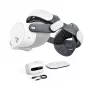 BOBOVR M3 Pro+ Akku-Kopfriemen mit 6500 mAh Akku und Ladestation für Meta Quest 3/3S - Weiß