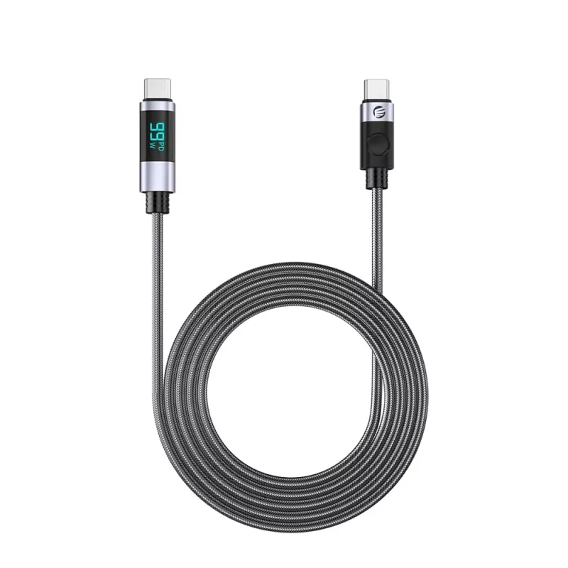 ORICO LDC2C USB-C auf USB-C PD 100W Kabel mit LED-Leistungsanzeige, 480 Mbps, 3 m, Schwarz