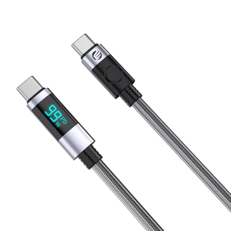 ORICO LDC2C USB-C auf USB-C PD 100W Kabel mit LED-Leistungsanzeige, 480 Mbps, 3 m, Schwarz